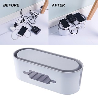 Cable Management Box Power Strip Cord Organizer Kit Cover Conceal Hide Wire Plug Boxes for Desk TV Computer USB Hub Storage Box