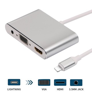 3 in 1 Lightning To HDMI VGA 1080P 3.5 mm jack Audio Adapter Converter HDTV Cable For Iphone ipad
