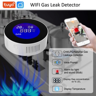 Tuya smart WiFi gas leak detector Digital Gas Detector Home Gas Alarm Gas Leak Detector High Sensitivity Natural Gas Leak Detection Alarm Monitor Sensor Home Kitchen