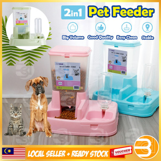 BDC Malaysia Automatic Japanese 2in1 Style Pet Food Feeder Dog Cat Water Dispenser Bekas Makanan Food Bowl Auto Drinker
