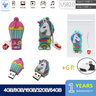USB Flash Drive Cartoon Unicorn Pen Drive 4gb 8gb16gb 64gb 32gb Cute unicorn thumb drive pendrive