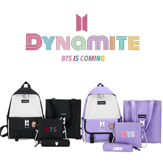 4 in 1 Kpop BTS Backpack Set -Include Messenger Bag Clutch Bag Pencil Case Casual Daypack, Laptop Bag College School Bag