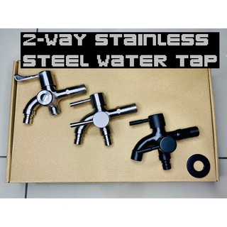 304 Stainless Steel 2 Way Water Tap for Bathroom and Laundry Area Multi functional