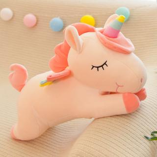 Lovely unicorn plush toy stuffed toys Pink fly horse with rainbow wings baby kids appease doll birthday Christmas gift for girl boys mainan anak patung