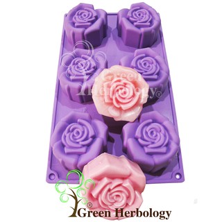 3D Rose 6 Silicone Mold for Handmade Soap Bar