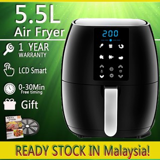 【READY STOCK]】5.5L Air fryer French fries fryer Intelligent Deep fryer Automatic Oil free Air frying machine (1)