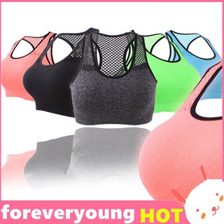 readystock Women Sport bra Mesh Design Breathable with removable pad Vest Bra