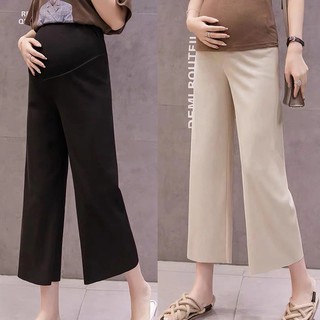 【Ready Stock】Maternity Pants / Seluar Mengandung / Nine points pants Pregnant Slim wide-leg pants