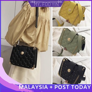 N63 Ready Stock malaysia woman handbag shoulder sling bag two way travel pearl bag