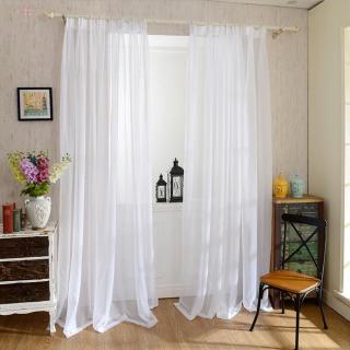 White Voile Sheer Panel Window Curtain Treatment Drape Romantic Sheer