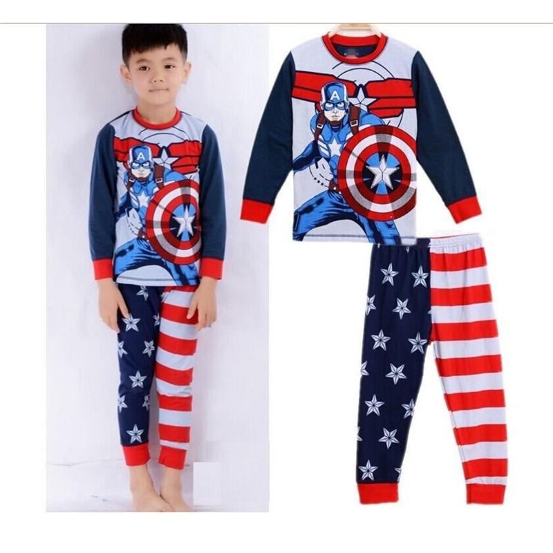 2-7Y Baby Boys Clothes Nightwear Long Sleeve Autumn Kids Super Hero Pyjamas