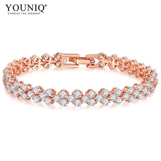 YOUNIQ Dazzling 18K Rosegold Plated Silver Bracelet with Gift Box