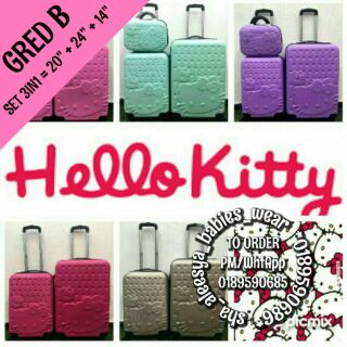 🅱3IN1🅱 GOOD QUALITY HELLO KITTY LOVE LUGGAGE RAYA LOVELY 24" 20" 14"