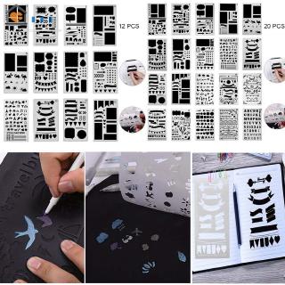 ABH❤ Bullet Journal Stencil Set 12/20 Pcs Plastic Planner DIY Template Diary