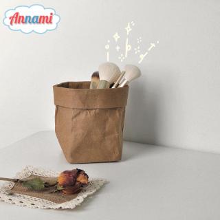 Annami INS Storage Bag Kraft Paper Pen Container Cosmetic Makeup Brush Bag Stationery Student Organization