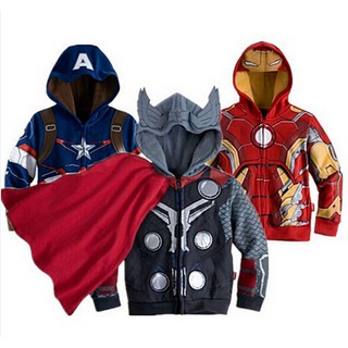 Boys Superhero Hooded Coat Jacket Toddler Kids Zipper Casual Sweatshirts Outwear