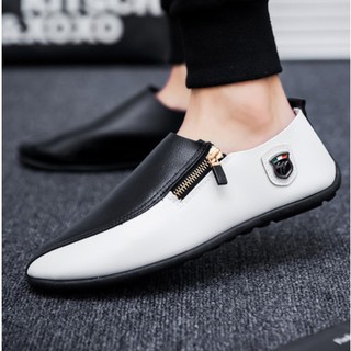 Fashion Men Shoes Casual Comfy Leather Shoes Saddle Sneakers Slip Ons Shoes Kasut Lelaki