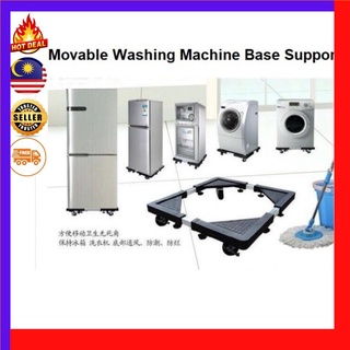Alas Tapak Lapik Mesin Basuh Adjustable Movable Trolley Washing Machine Base Stand Refrigerator Support Fridge 130kg (1)