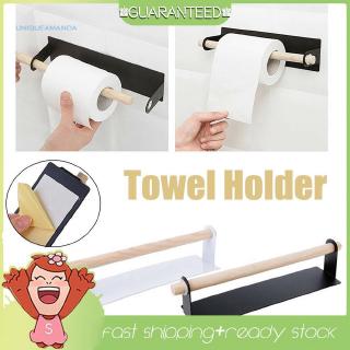 26*6cm Iron Kitchen Adhesive Towel Holder Bathroom Toilet Paper Storage Rack Tissue Hanger