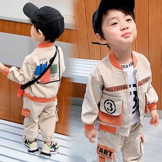 ♣Boys spring suits, small and medium-sized children s fashionable spring and autumn 2021 new corduroy children s baby boys and handsome clothes