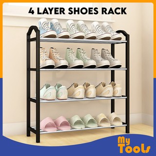 Mytools 4 Layer Shoes Rack Premium Quality 4 Tier DIY Shoe Rack (BLACK)