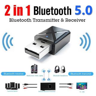 2 in 1 USB Bluetooth 5.0 Transmitter Receiver Mini 3.5mm AUX Stereo Wireless Bluetooth Adapter For TV PC Car