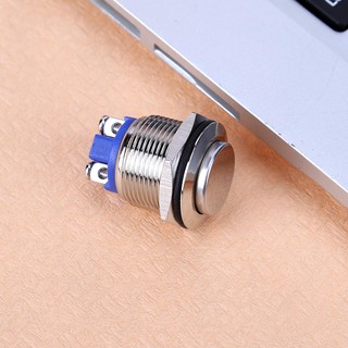 Silver 19mm 12V Waterproof Metal Car On Off Push Button Switch