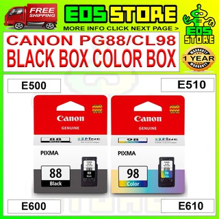 Canon PG-88 CL-98 PG88 CL98 Black Colour Ink Cartridge E510 E610 E500 E600 (Ready Stock / Original)