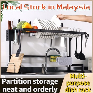 【Free Shipping】Ready Stock Kitchen Dish Rack Sink Dish Drainer Rack Rak Pinggan