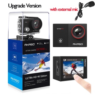【Upgrade Version】AKASO EK7000 Pro 4K/25fps 16MP Action Camera with 2" Touch Screen EIS Adjustable View Angle 40m Waterproof Camera