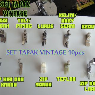 🔥 READY STOCK !!Set Tapak 10pcs Mesin Jahit Vintage/Lama/Antik/Kepala Hitam