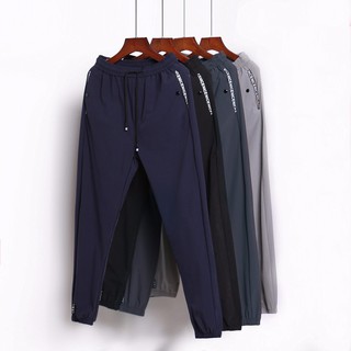 4 Colors Summer Thin Casual Pants Men New Elastic Cotton Slim Fit Trousers Male