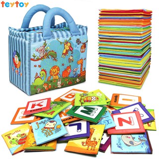 TEYTOY 26 Letter Double-sided Cloth Cards Baby Early Education Enlightenment Toy