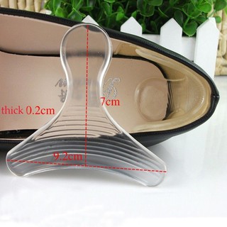 1 pair silicone transparent T shaped shoe heel stick back heel inserts insoles