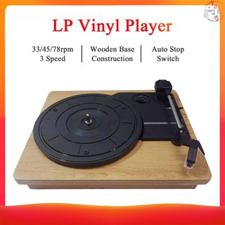 ♫Vintage Style Record Player for 33/45/78 RPM Vinyl Records 3 Speed with Wooden Base Portable LP Vinyl Player RCA Headph