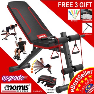 Nomis Gym Fitness Sit Up Dumbbell Weight Lifting 6Pack Bench Chair FreeGIFTs