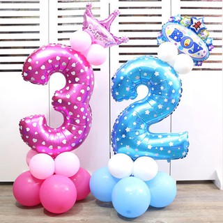 32Inch Number Foil Balloons Digit Helium Birthday Party Decorations Kids Balloon