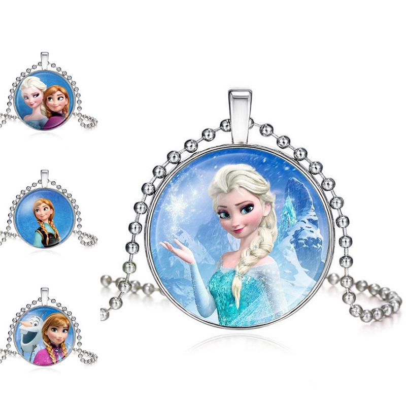 Girls Cartoon Necklace Frozen Princess Cute Pendant Choker Chain Necklace