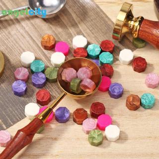 NEW▶100pcs Vintage Octagon Wax Seal Stamp Tablet Pill Bead for Wedding Envelope【Ready Stock】