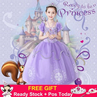 Kids Girls Princess Sofia Dress Rapunzel Party Gown Halloween Cosplay Costume