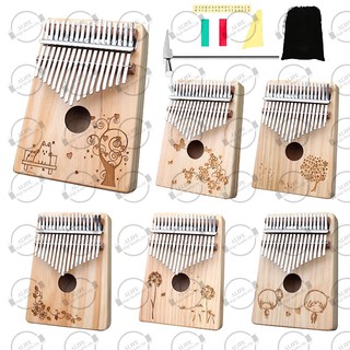 17 Key Wooden Kalimba Thumb Piano Finger Percussion Instrument with Accessories