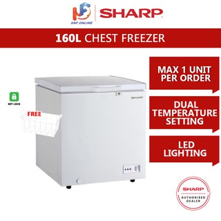 Sharp Chest Freezer With Lock And LED Light (160 L) SJC168