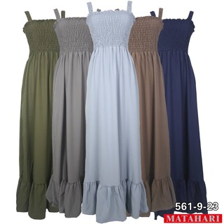 Long Plain Dress Small Waist Self Belted Dress Sleeveless 561-9-23