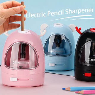 New Cartoon Automatic Electric Pencil Sharpener Study Supplies Battery Operated Stationery