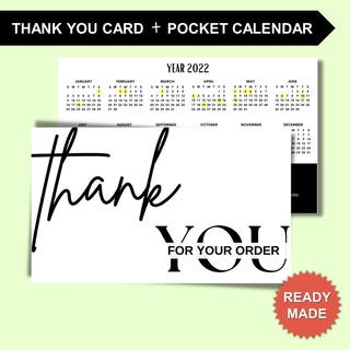 【READY MADE DESIGN】Thank You Card + Pocket Calendar Year 2022 // Kad Terima Kasih + Kalendar Poket Year 2022