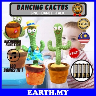 🇲🇾M’SIA STOCK🇲🇾 Cactus Plush Toy Talk Kaktus Bercakap Dancing toy song plush Dancing Cactus Early Childhood Education (1)