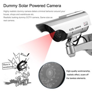 ❤Dummy Solar Powered Camera Fake Camera Flashing Led Red Light Camera Monitor