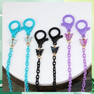 Candy color butterfly mask chain glasses chain three-dimensional butterfly acrylic lanyard outdoor1