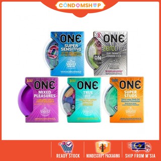 ONE Condom True Fit, Zerothin, Studs, Mixed, Sensitive 3's (Durex Alternative)