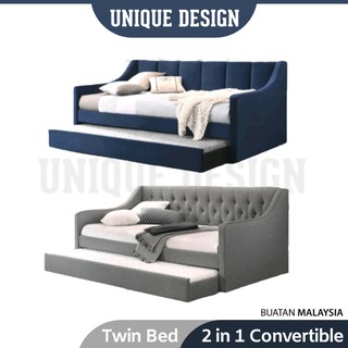 UNIQUE DESIGN 2 in 1 Convertible Twin Single Day bed Daybed Bedframe Katil Bujang Bilik Rangka Bingkai Kayu Murah